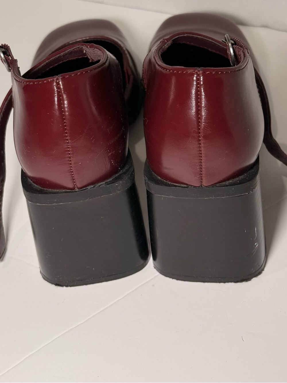 Seychelles Burgundy Mary Jane Ankle Strap Chunky Block Heel Raquel Sz 6.5 Goth - Picture 3 of 8